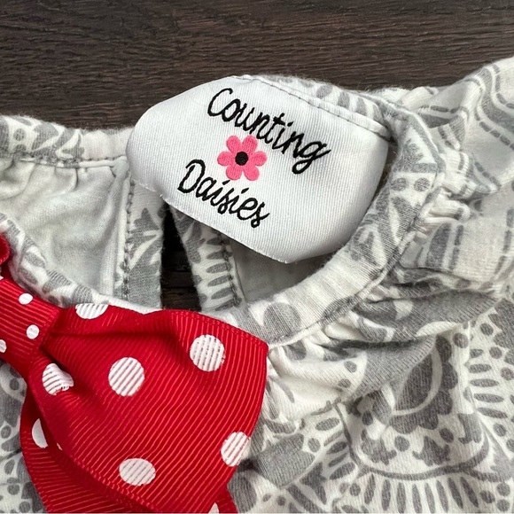 Counting Daisies Christmas Candy Cane Dress Baby Girls 12 months - Picture 5 of 7